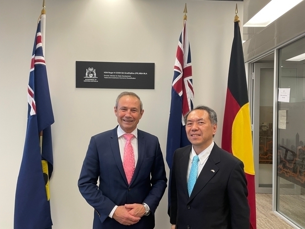 Courtesy call by Consul-General Karimata on the Hon. Roger Cook MLA, Premier of Western Australia